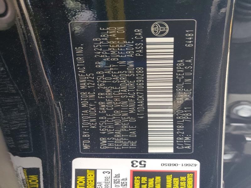 2026 TOYOTA CAMRY NIGHTSHADE 12