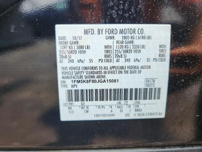 2018 FORD EXPLORER LIMITED 13