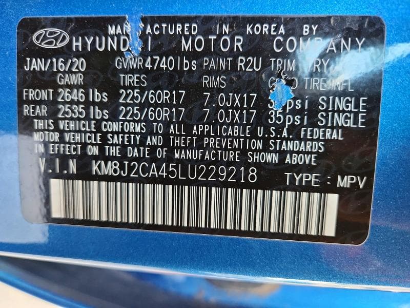 2020 HYUNDAI TUCSON SE 12