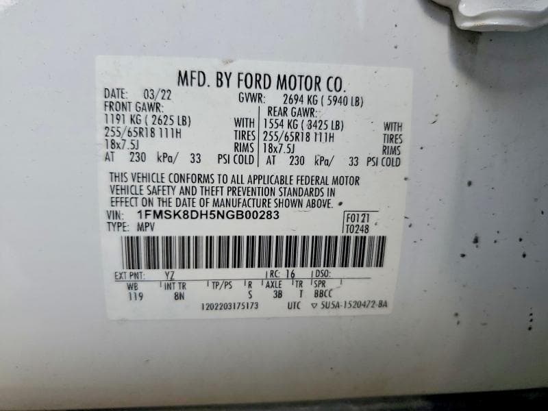 2022 FORD EXPLORER XLT 13
