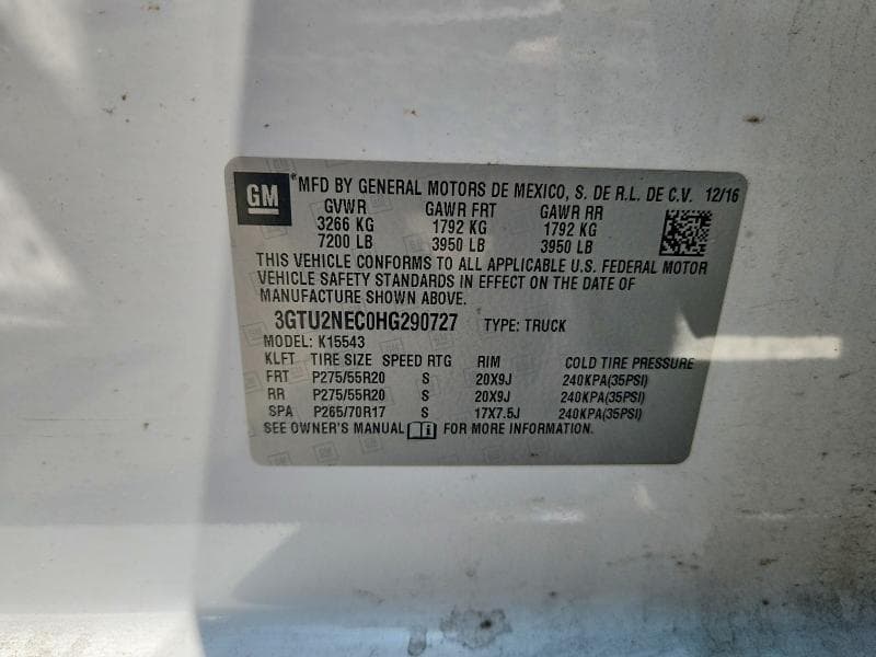 2017 GMC SIERRA K1500 SLT 12