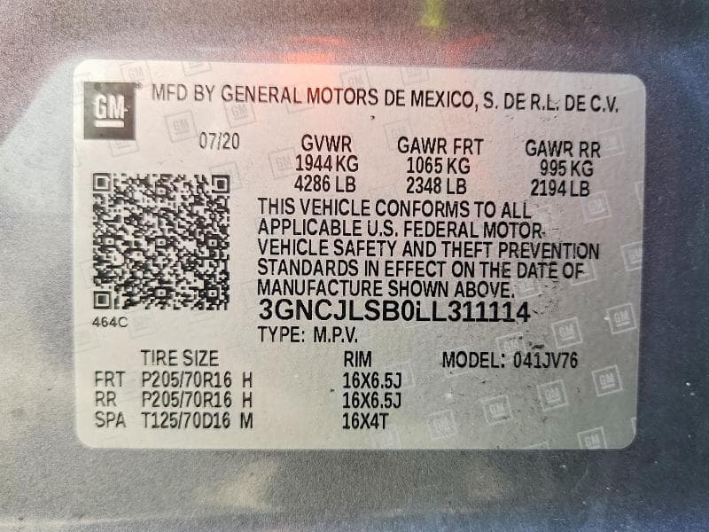 2020 CHEVROLET TRAX 1LT 13