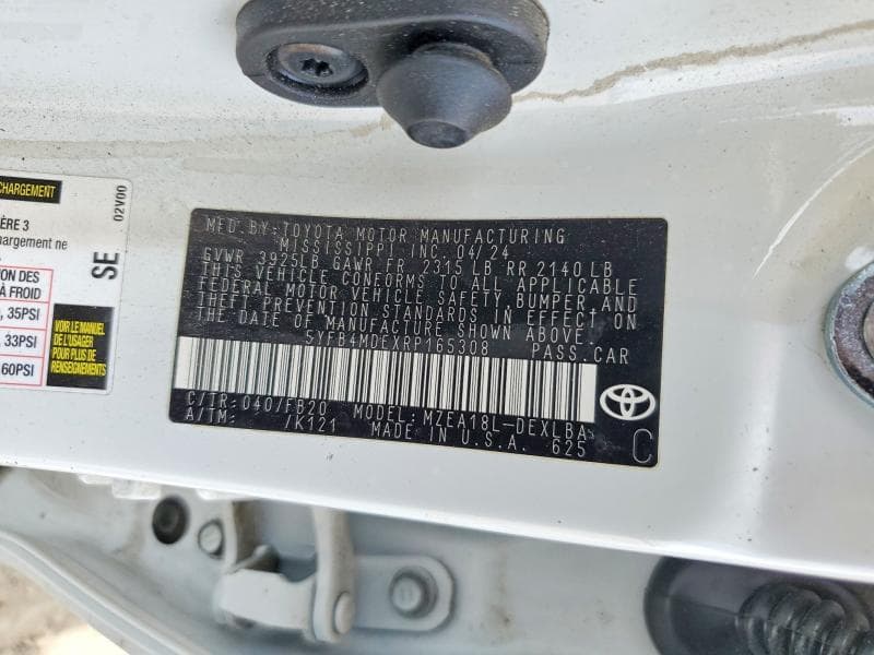 2024 TOYOTA COROLLA LE 12