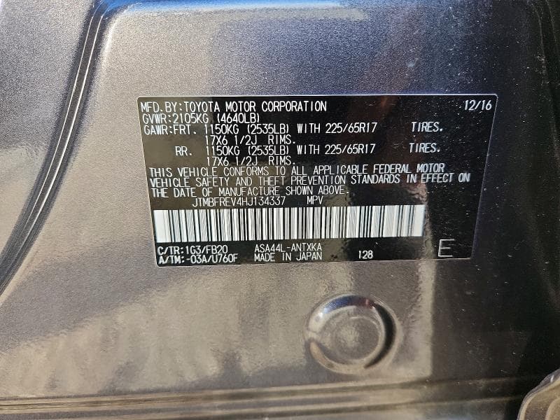 2017 TOYOTA RAV4 LE 13