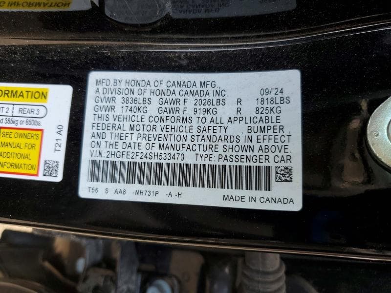 2025 HONDA CIVIC LX 13