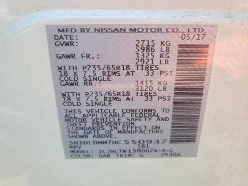 2017 INFINITI QX60 BASE 14