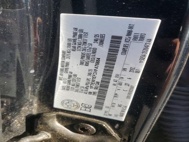 2017 FORD F150 SUPERCREW 12