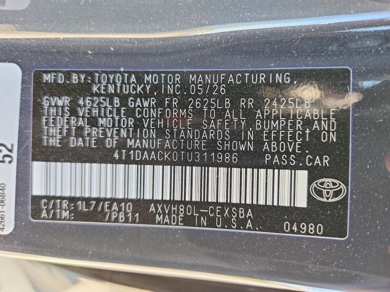 2026 TOYOTA CAMRY SE 12