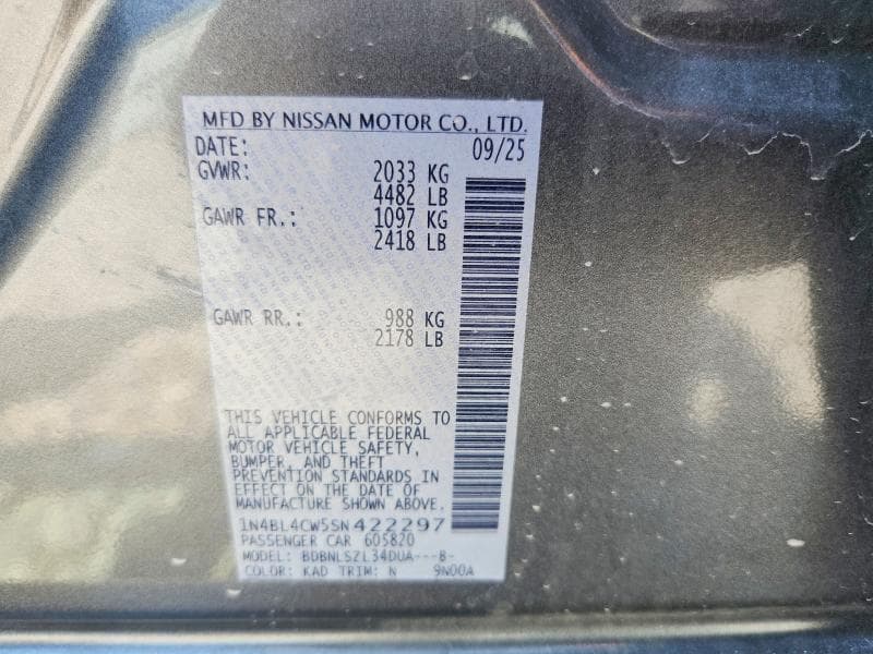 2025 NISSAN ALTIMA SR 13