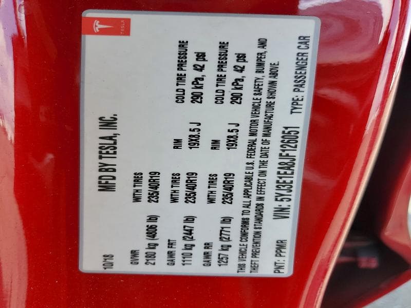 2018 TESLA MODEL 3 12