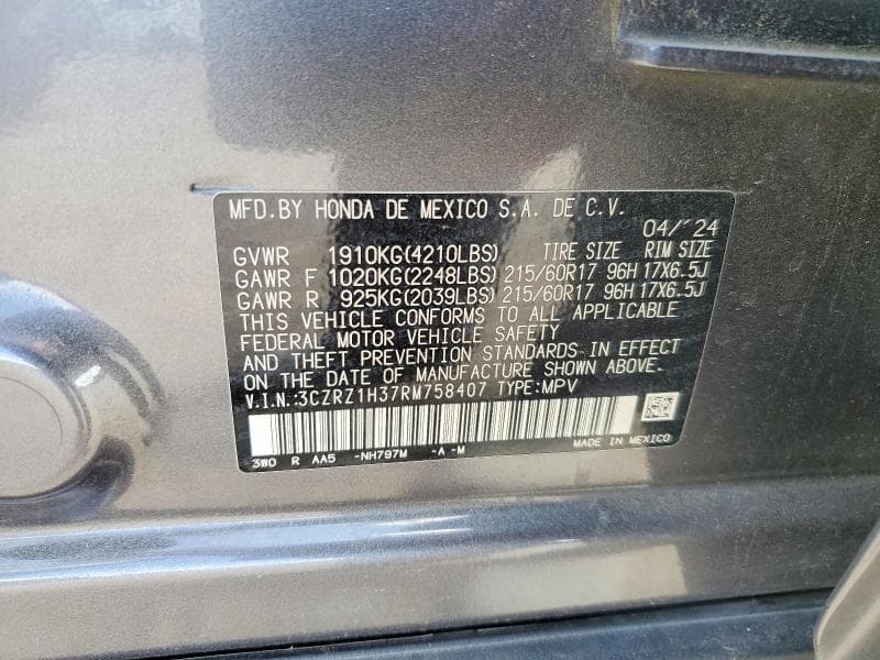 2024 HONDA HR-V LX 13