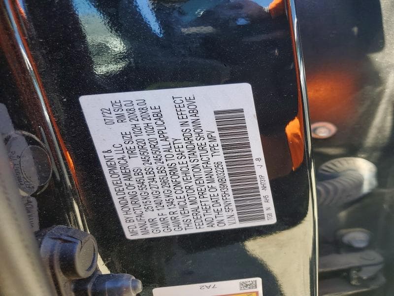 2022 HONDA PILOT SPORT 13