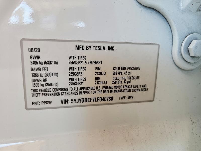 2020 TESLA MODEL Y 12