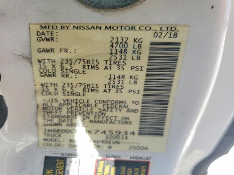 2018 NISSAN FRONTIER S 12