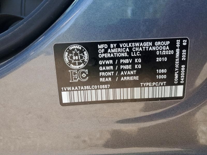 2020 VOLKSWAGEN PASSAT S 12