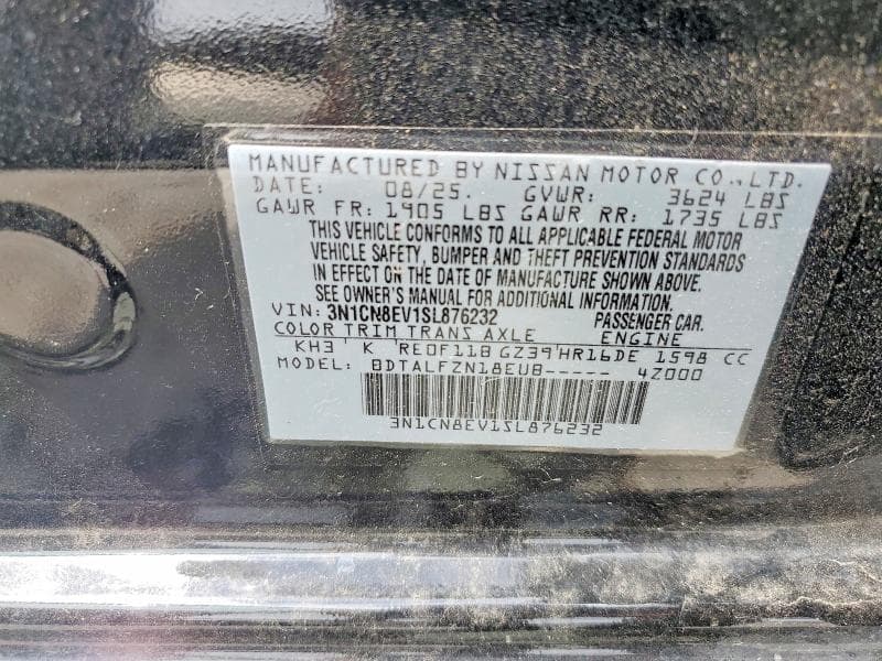 2025 NISSAN VERSA SV 12