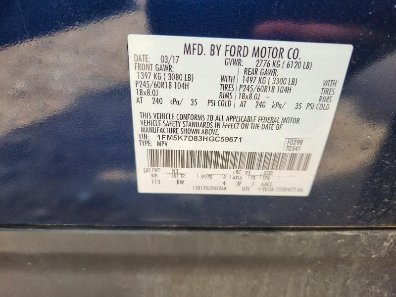 2017 FORD EXPLORER XLT 13