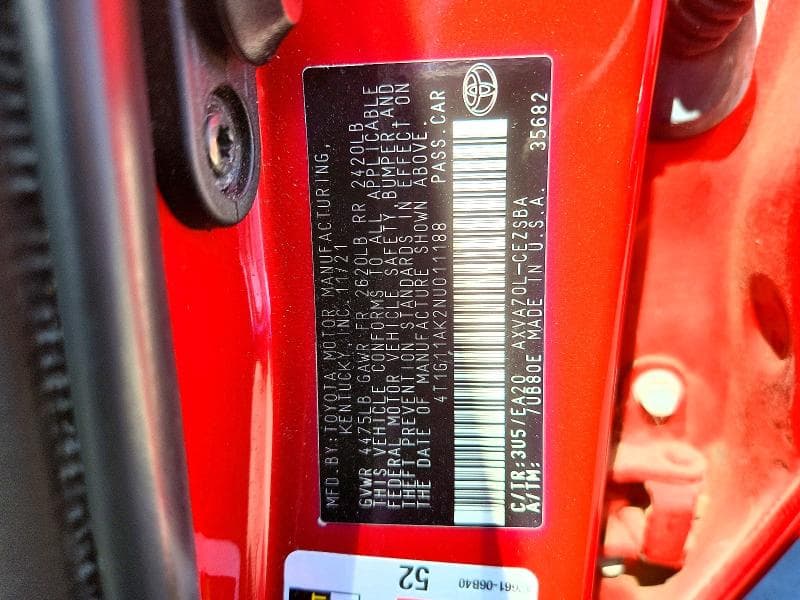 2022 TOYOTA CAMRY SE 12