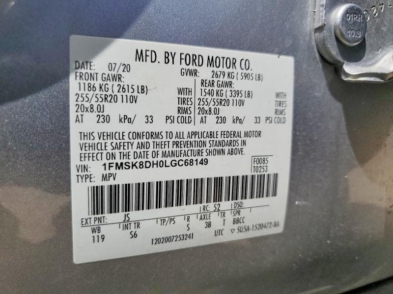 2020 FORD EXPLORER XLT 13