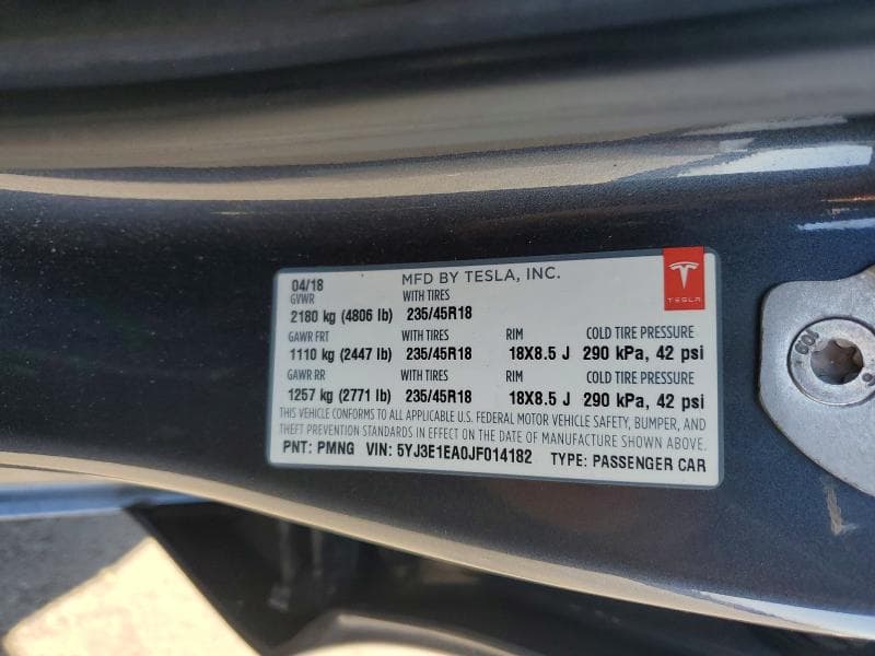 2018 TESLA MODEL 3 12