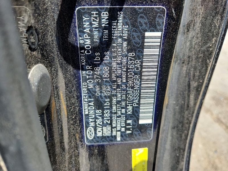 2019 HYUNDAI VELOSTER 2.0L 13