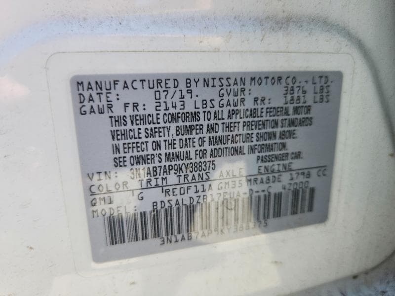 2019 NISSAN SENTRA SV 13