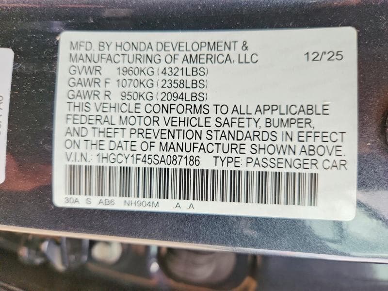 2025 HONDA ACCORD SE 13