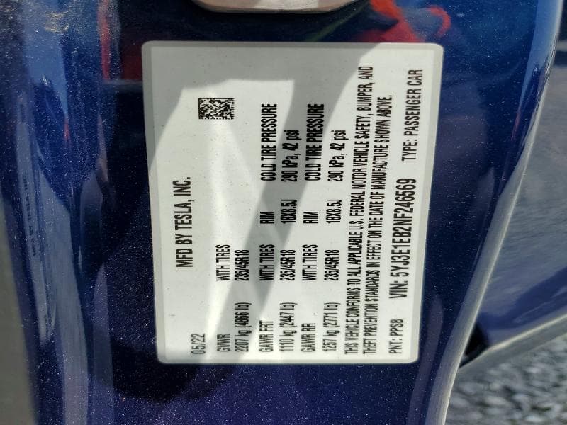2022 TESLA MODEL 3 13