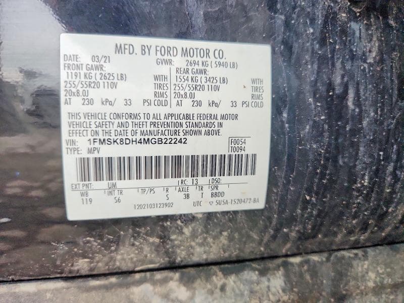 2021 FORD EXPLORER XLT 14
