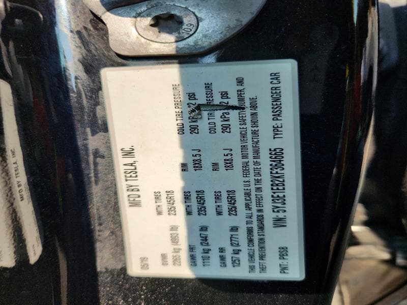 2019 TESLA MODEL 3 12