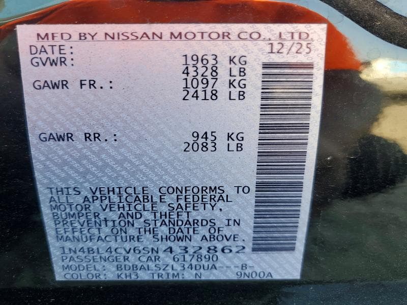 2025 NISSAN ALTIMA SR 13
