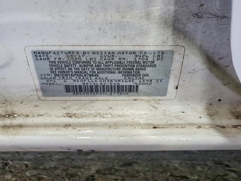 2017 NISSAN VERSA 1.6 S PLUS 13
