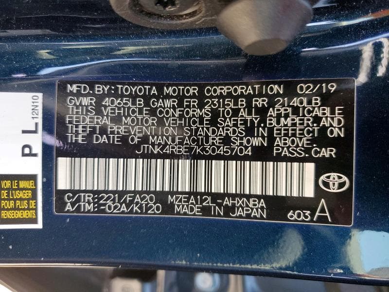2019 TOYOTA COROLLA HATCHBACK SE 13