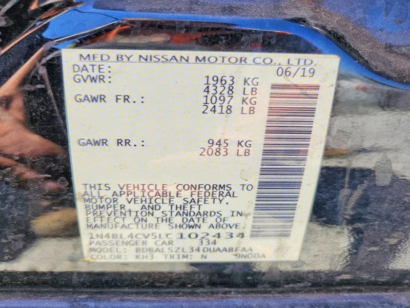 2020 NISSAN ALTIMA SR 12