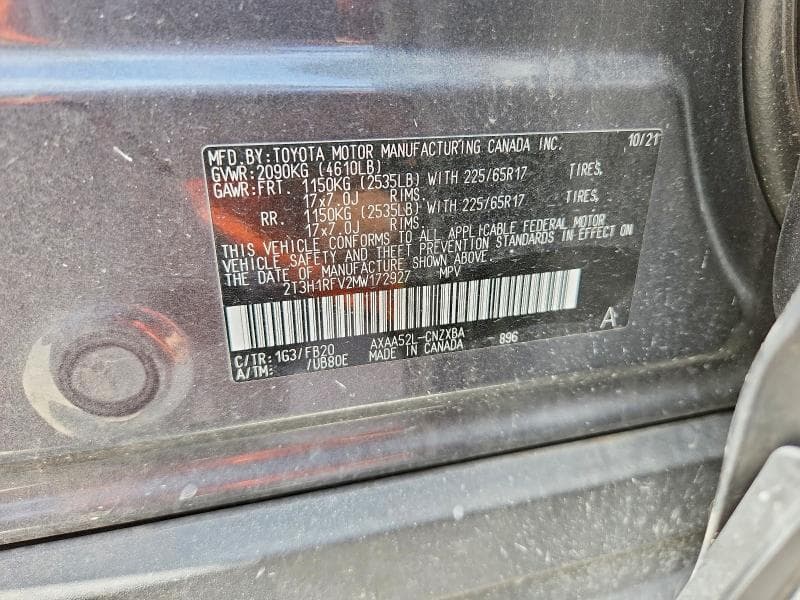 2021 TOYOTA RAV4 LE 12