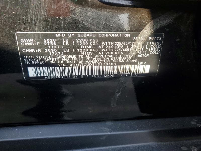 2022 SUBARU OUTBACK WILDERNESS 12