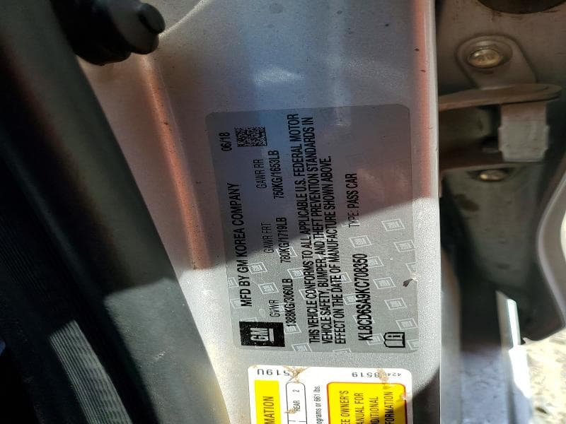 2019 CHEVROLET SPARK 1LT 12