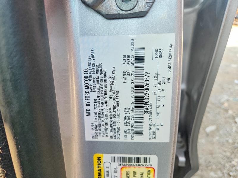 2019 FORD FUSION TITANIUM 12