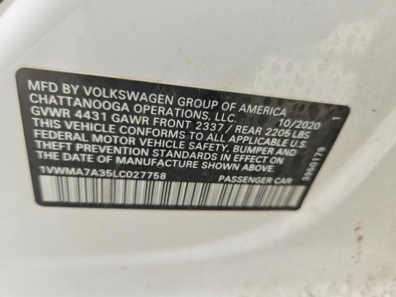 2020 VOLKSWAGEN PASSAT R-LINE 13