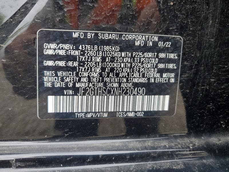 2022 SUBARU CROSSTREK SPORT 13