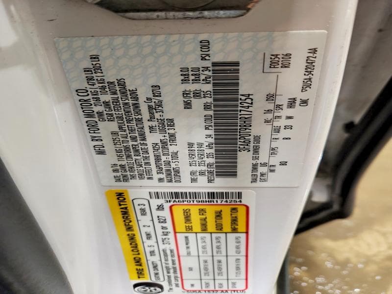 2017 FORD FUSION SE 12