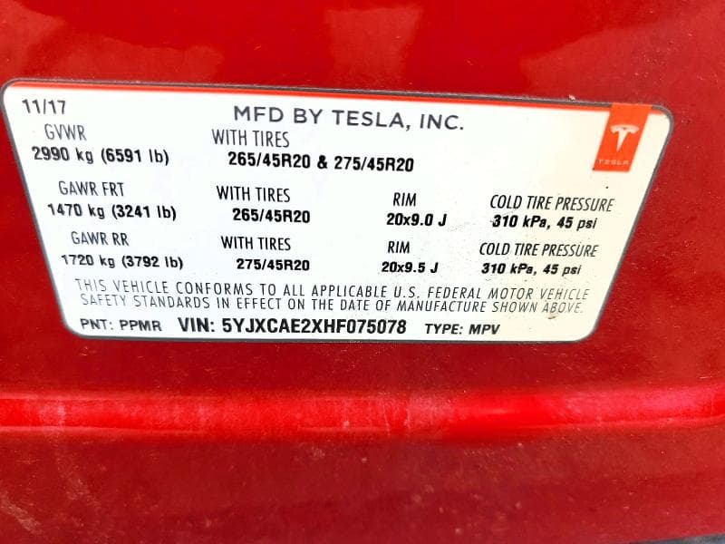 2017 TESLA MODEL X 14