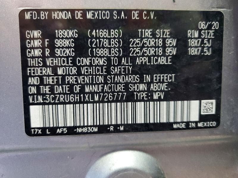2020 HONDA HR-V SPORT 12