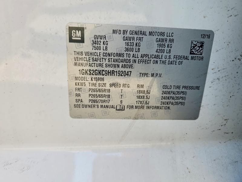 2017 GMC YUKON XL K1500 SLT 14