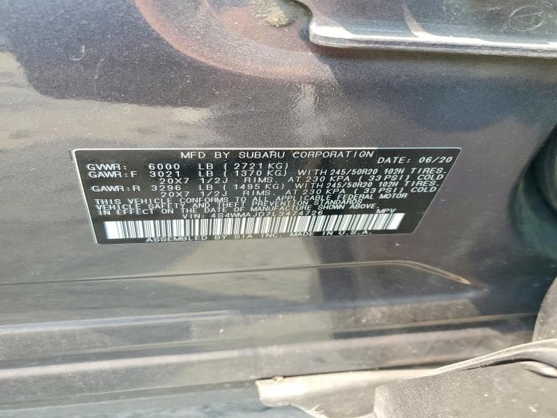2020 SUBARU ASCENT LIMITED 13