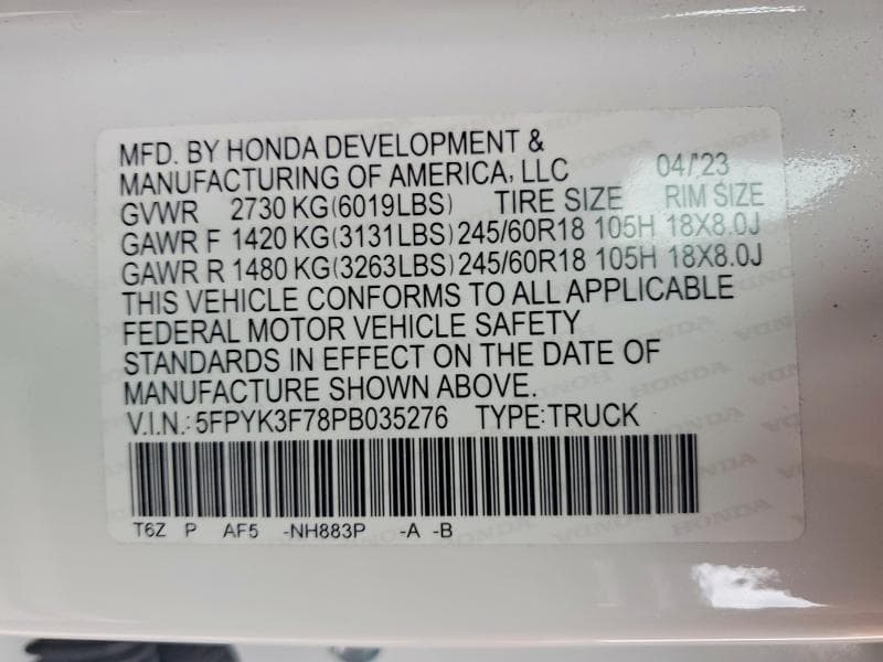 2023 HONDA RIDGELINE RTL-E 12