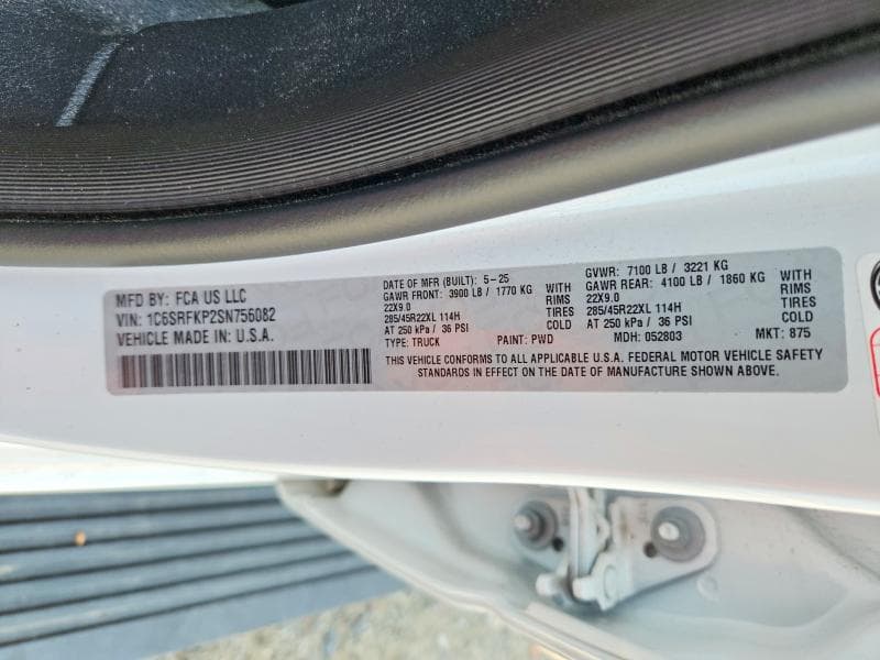 2025 RAM 1500 TUNGSTEN 12