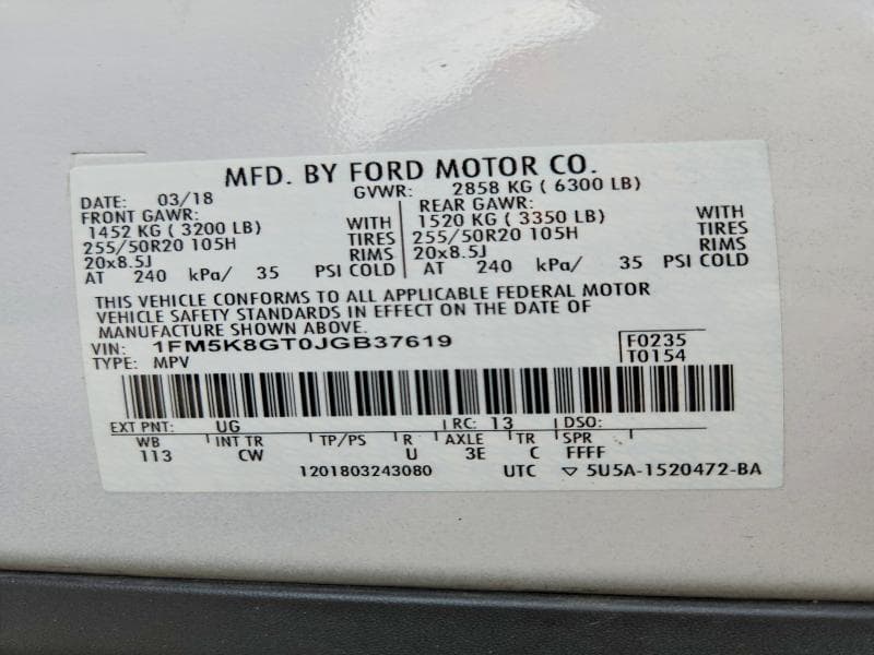2018 FORD EXPLORER SPORT 13