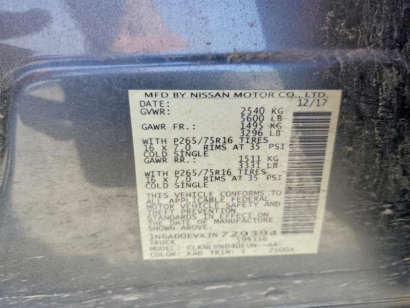 2018 NISSAN FRONTIER PRO-4X 13