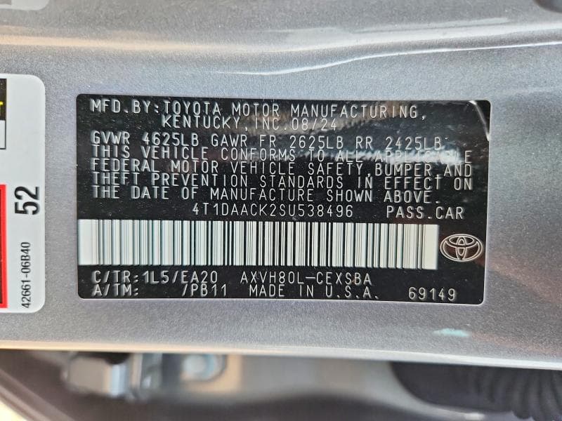 2025 TOYOTA CAMRY SE 12